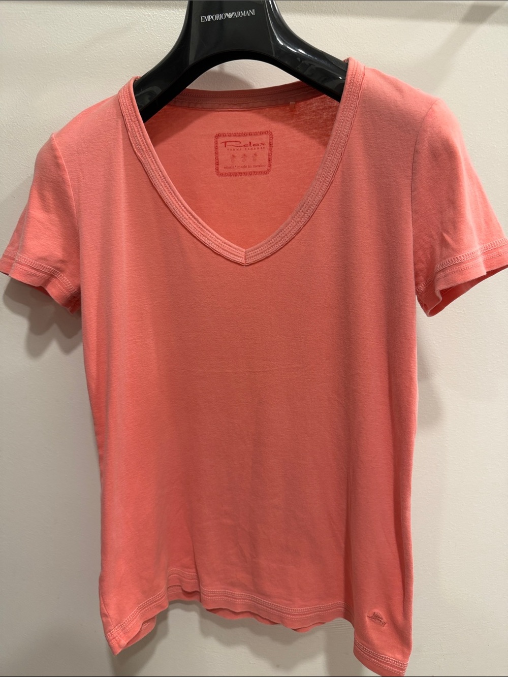 Tommy Bahama Coral V-Neck Short Sleeve Tee